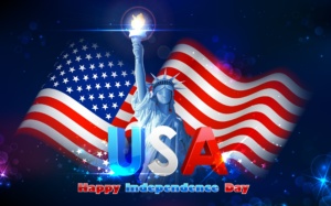 20138063 - illustration of statue of liberty on american flag background for independence day