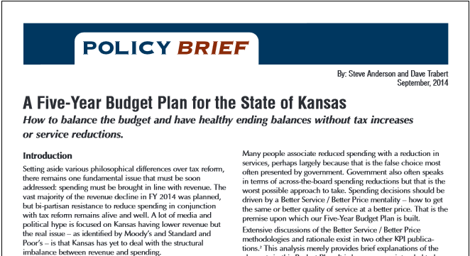 KPI Analysis – 5 Year Kansas Budget Plan